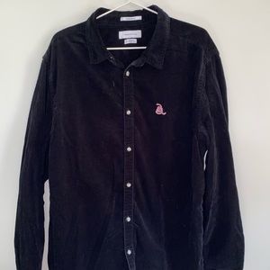 Urban Outfitters Black Corduroy Shirt Button Up XL